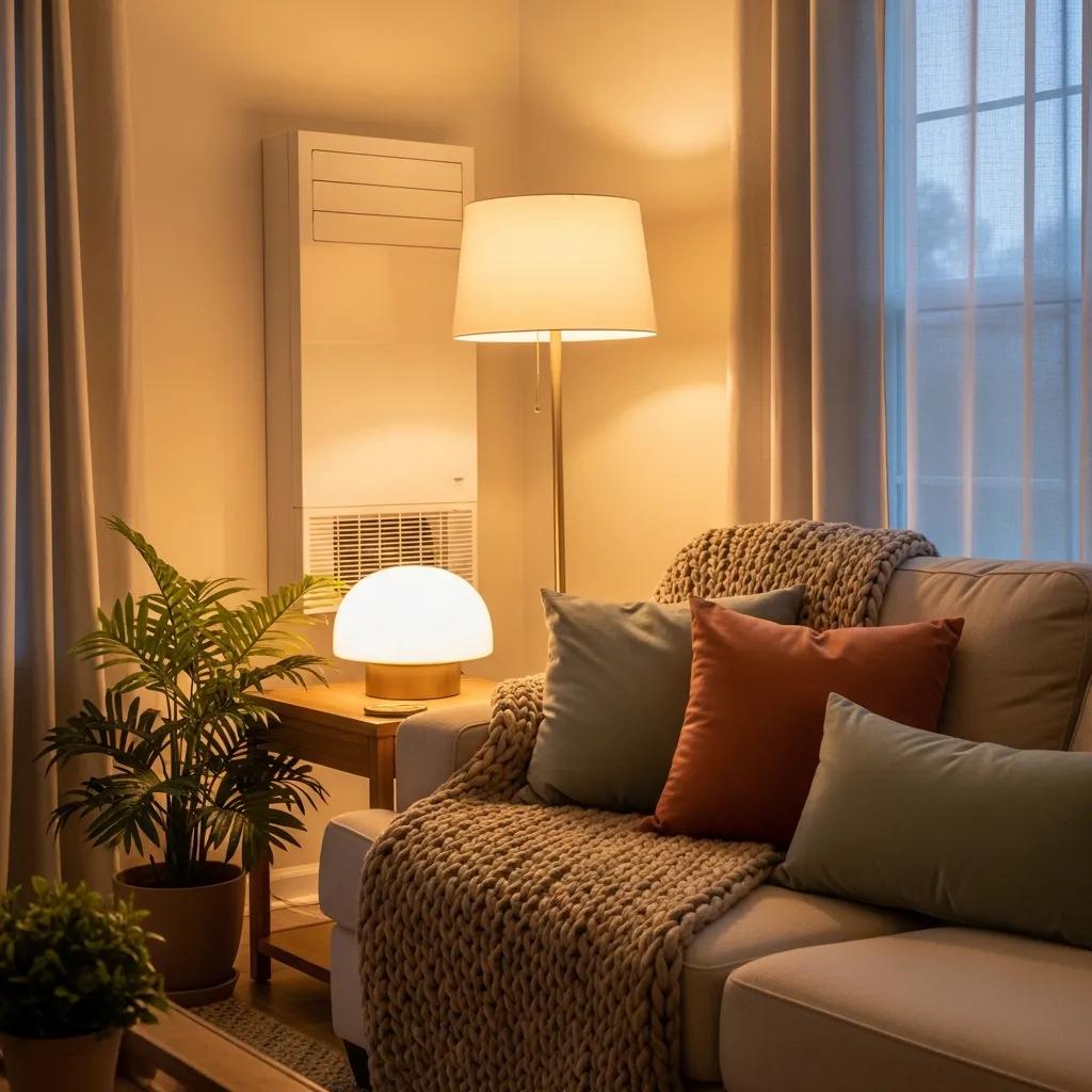 Blog 83 Cozy living room in Florida showcasing HVAC system for winter comfort